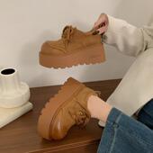 勃肯鞋 春季 大头系带英伦擦0205z 女2026年季 新款 法式 增高厚底包鞋