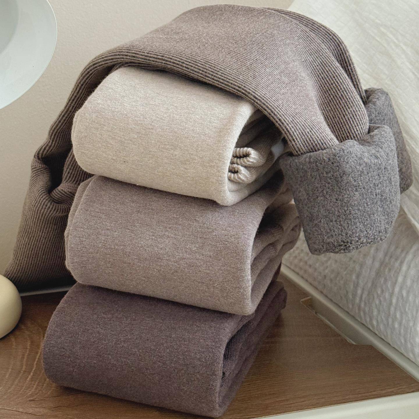 秋冬加绒咖啡色打底裤女外穿款烟灰色连裤袜加厚保暖厚黑踩1121z