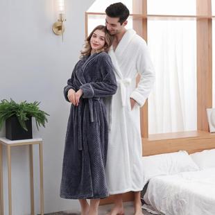 男女珊瑚绒情侣加长款 冬季 1009c 睡袍2025年秋冬款 秋冬双面加厚款