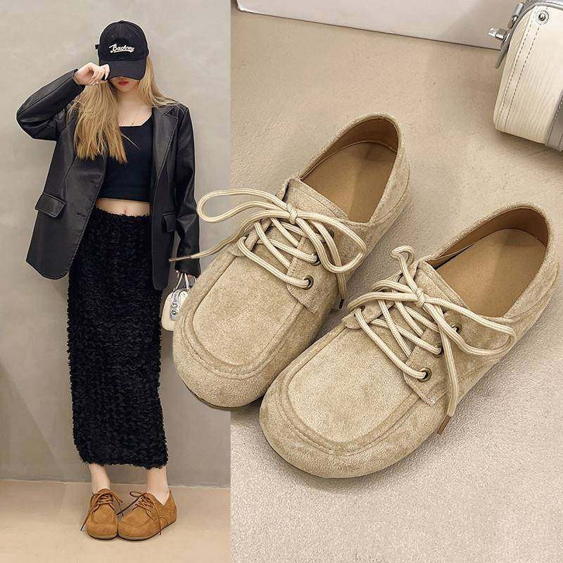 春季磨砂皮勃肯鞋系带单鞋女2026新款平底休闲百搭英伦0121n,女鞋,浅口单鞋,淘宝优惠券,粉丝福利购,淘宝优惠卷