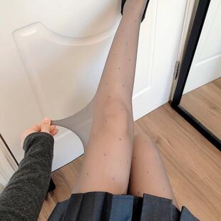 秋冬微闪灰色丝袜女薄款 袜黑丝1016z 透肉米白色连裤