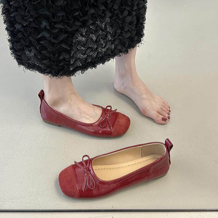 春季红色法式覆古平底浅口单鞋女2026新款圆头百搭芭蕾风软0117z,女鞋,浅口单鞋,淘宝优惠券,粉丝福利购,淘宝优惠卷