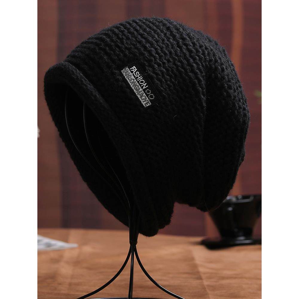 帽子男款秋冬季2025针织帽女士毛线冷帽保暖光头大头围堆堆1214r