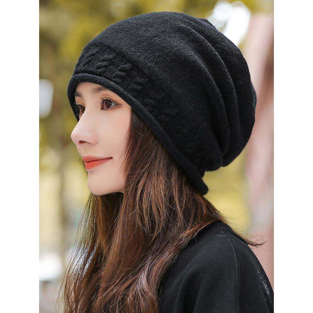 帽子女秋冬季保暖防风针织帽时尚洋气堆堆帽大头围2025新款1214r