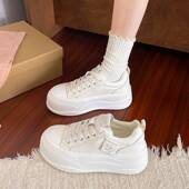 增高小白鞋 女2026春季 松糕板鞋 新款 休闲百搭小个子系带单鞋 0205z