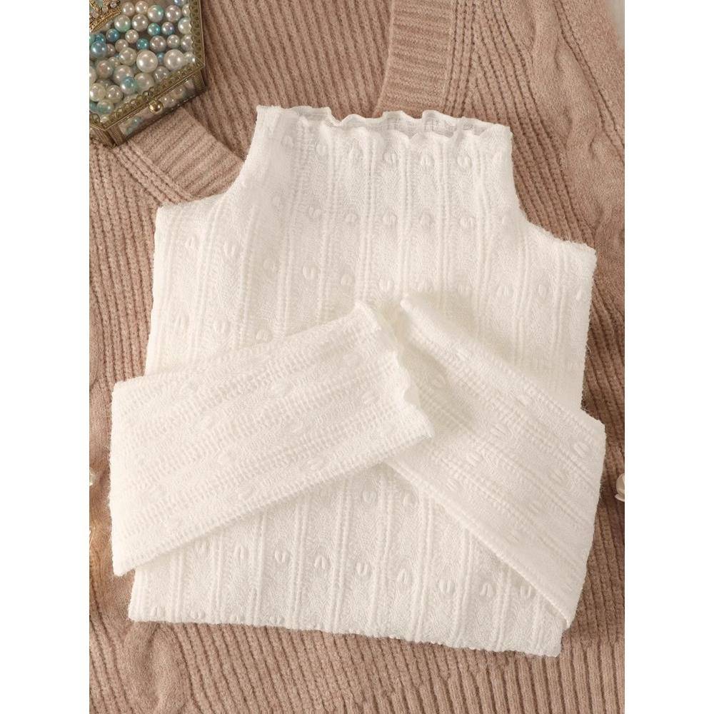 高领磨毛蕾丝打底衫女冬新款洋气内搭长袖小衫修身显瘦网纱1130w