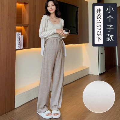 孕妇裤子春秋季外穿阔腿裤加绒加厚孕期不勒肚子孕妇糯米裤秋冬装 — 7