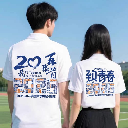 同学聚会T恤定制10 20周年纪念文化衫短袖翻领Polo衫团体服印logo