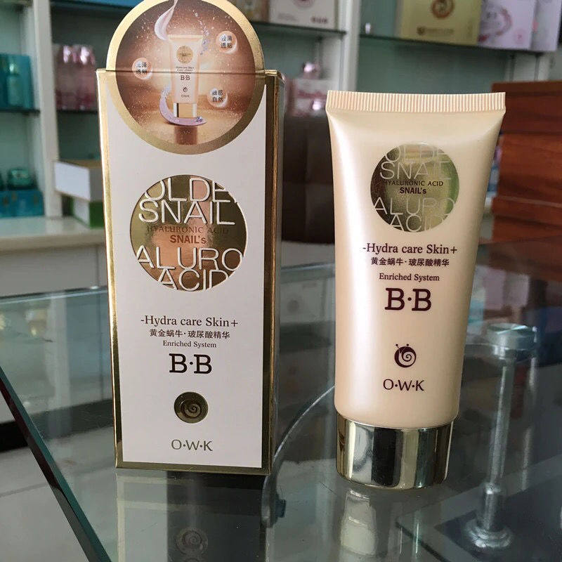 欧华蔻黄金蜗牛玻尿酸精华滢采修颜BB霜50g遮瑕保湿透气