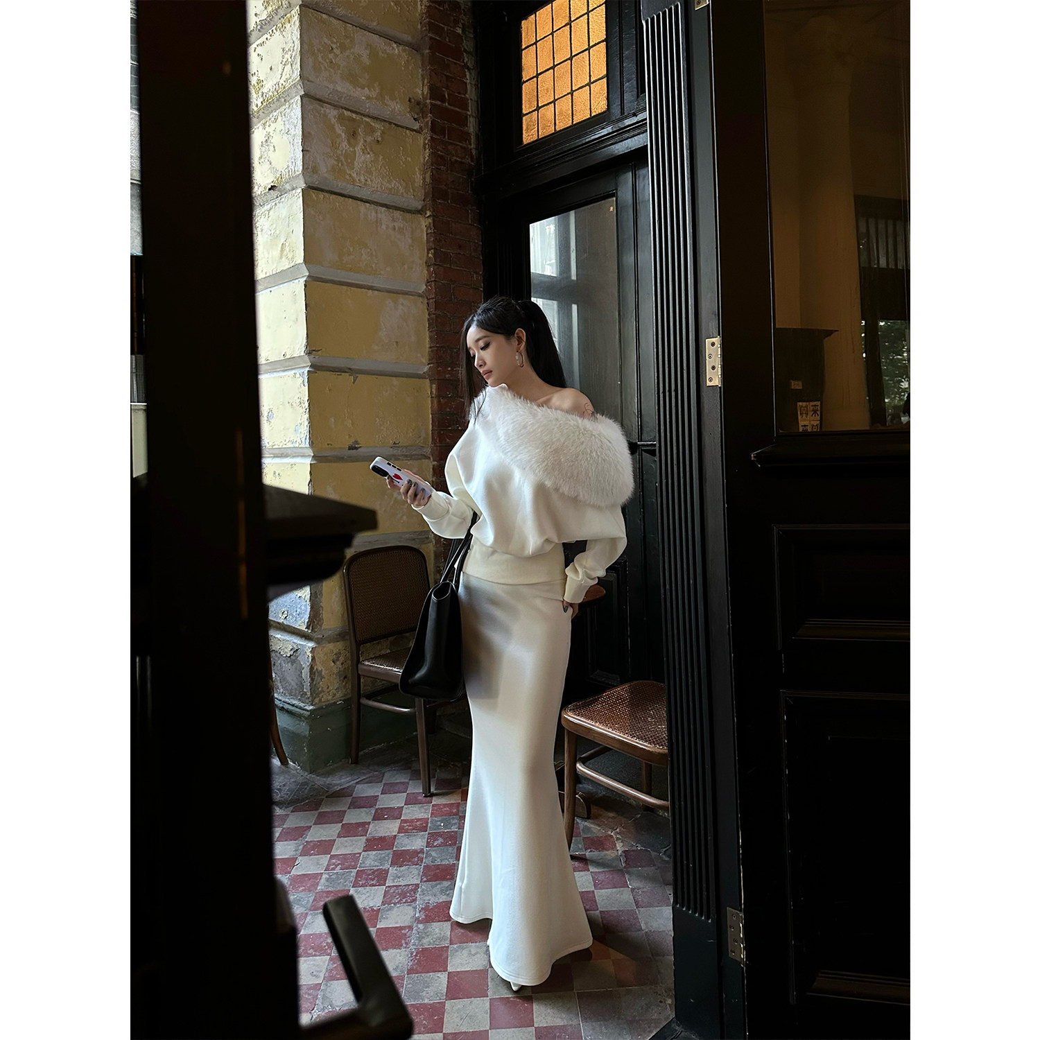 FYFTHX可拆卸毛领加绒显瘦两件套