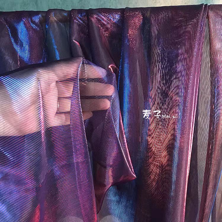 紫红蓝光礼服网纱欧美服装