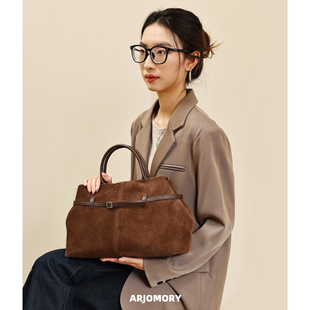 ARJOMORY时尚复古麂皮绒托特包女2025早秋新款大容量手提包斜挎包
