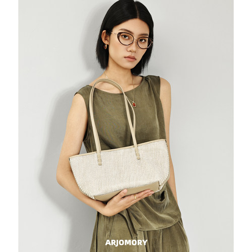 ARJOMORY原创设计复古托特包女2026春夏新款通勤大容量百搭单肩包