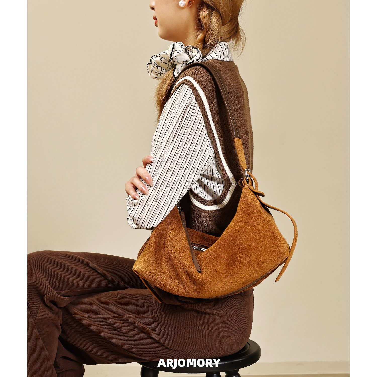 小众设计磨砂牛皮腋下包