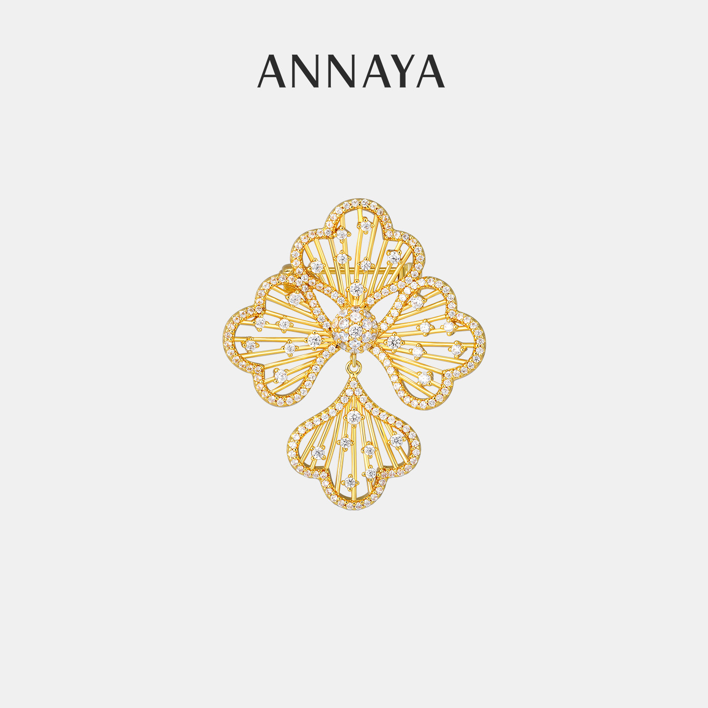 Annaya银杏叶胸针西装高级轻奢小众高端设计感女款送领导老师妈妈