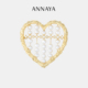 Annaya珠蔓凝福爱心胸针奢华胸花轻奢高档西装 大衣精致节日礼物女