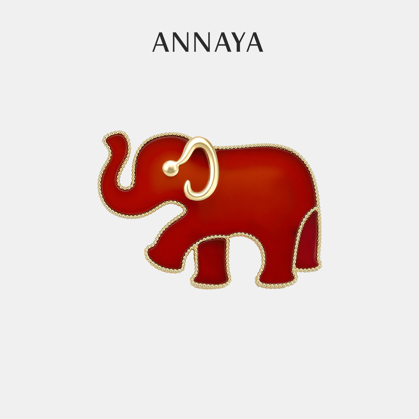 Annaya吉象如意大象胸针