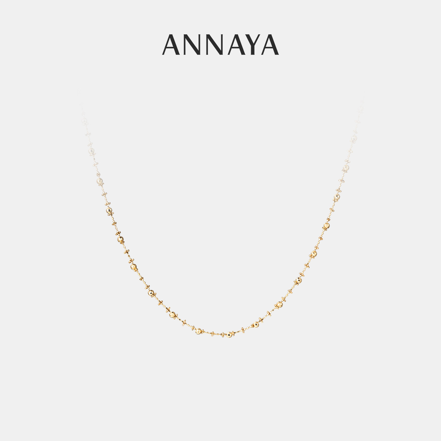 Annaya项链18K金蹦迪链项圈黄金锁骨链轻奢高级感节日礼物送女友