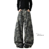 美式复古迷彩弯刀牛仔裤男宽松阔腿工装裤A166-NA5814-特P70控118，男装牛仔裤，电商A166