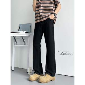 美式vibe黑色微喇牛仔裤男夏季弹力裤子潮A166-NA5403-特P30控59