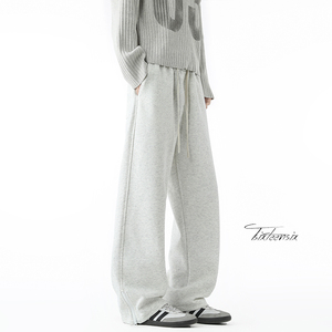 运动卫裤男冬季美式复古直筒休闲长裤阔腿裤子A166-YK015-P45控65，男装休闲裤，电商A166