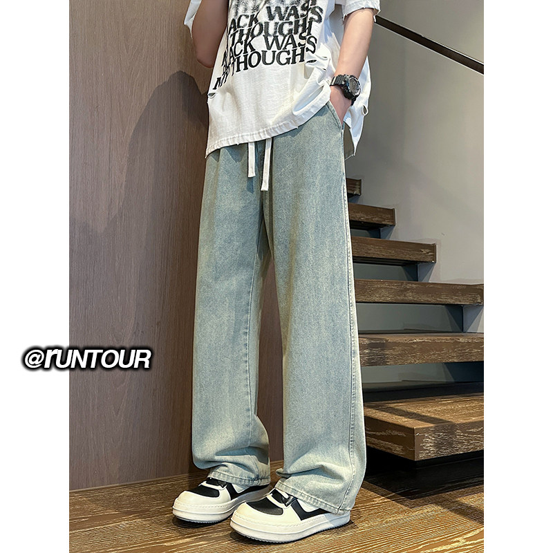美式vibe牛仔裤男春夏季复古阔腿裤子A166-JW110-特P32白色37控65,男装牛仔裤,电商A166