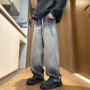渐变牛仔裤男秋季设计感vibe风潮牌宽松直筒裤A166-N545-P50控85图片