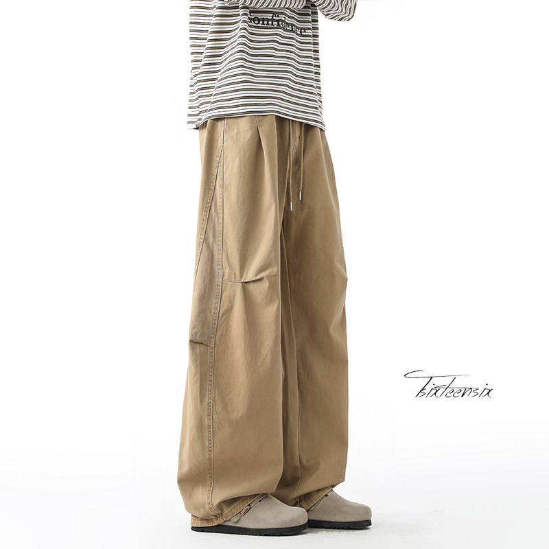 美式复古水洗弯刀裤工装裤男宽松休裤A166-NJ5J06-P50加绒60控85，男装工装外套，电商A166