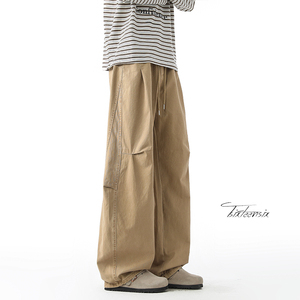 美式复古水洗弯刀裤工装裤男宽松休裤A166-NJ5J06-P50加绒60控85，男装工装外套，电商A166