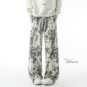 扎染灯芯绒裤子男春季宽松直筒裤美式休闲裤子A166-CK301-P45控78，男装休闲裤，电商A166