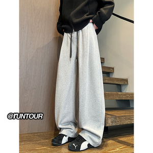 星空呢弯刀灰色卫裤男春季cleanfit阔腿休闲裤A166-NK355-P55控85图片