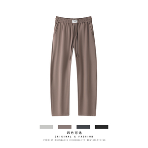 冰丝休闲裤男夏季宽松直筒垂感美式弯刀西裤A166-KA5405-P45控78图片
