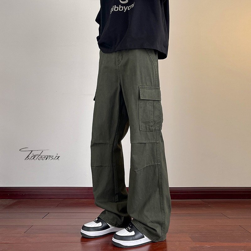 美式工装裤男春季休闲裤子高街复古直筒裤A166-NC5819-特P45控85，男装工装外套，电商A166
