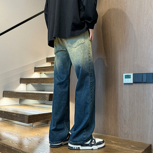 美式牛仔裤男2025秋季cleanfit宽松微喇高街裤A166-N551-P50控78图片