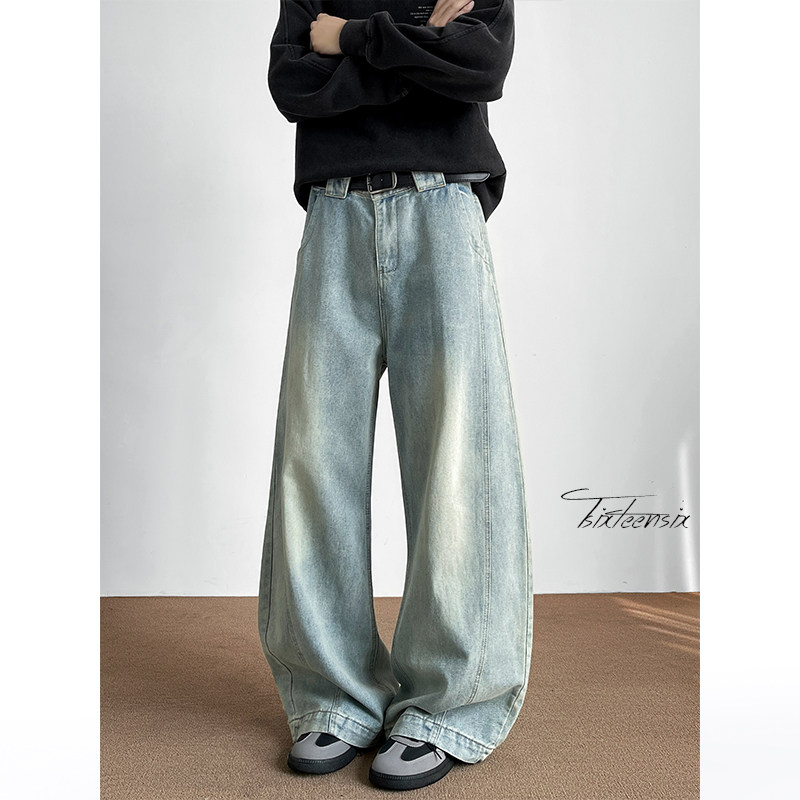 美式水洗弯刀牛仔裤男cleanfit宽松休闲裤A166-NL5702-特P40控78,男装牛仔裤,电商A166