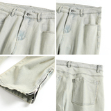 黄泥染牛仔裤男秋美式直筒高街开叉拉链裤子A166-K029-特P40控68，男装牛仔裤，电商A166