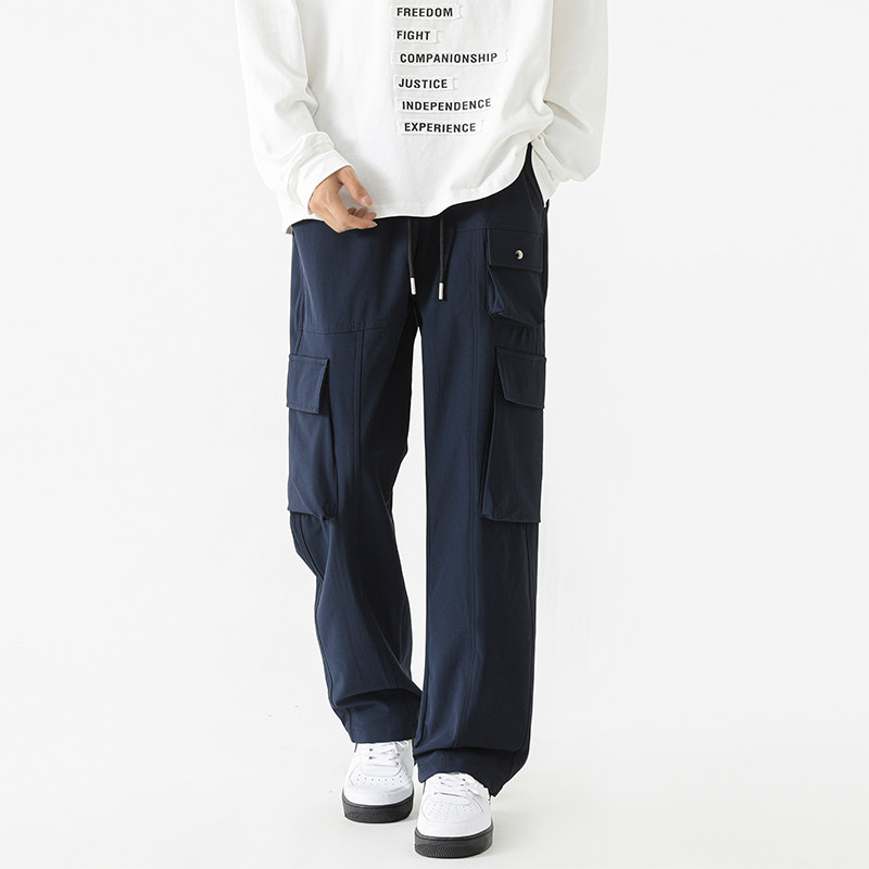 美式机能工装裤男秋季宽松运动直筒休闲裤A166-BK2437-特P35控69,男装休闲裤,电商A166