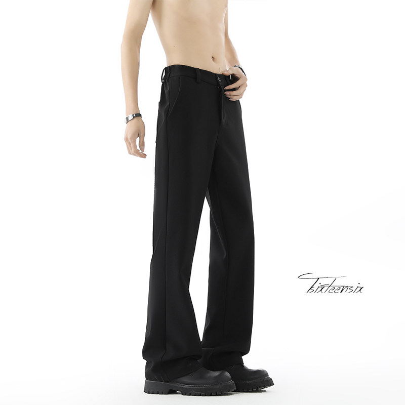 美式微喇西裤男春季垂感高街休闲裤A166-KZ6101-特P35加绒45控69，男装西裤，电商A166