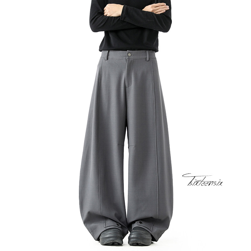 美式廓形弯刀西装男春季垂感宽松休闲裤子A166-KA5J08-特P45控79，男装西服套装，电商A166