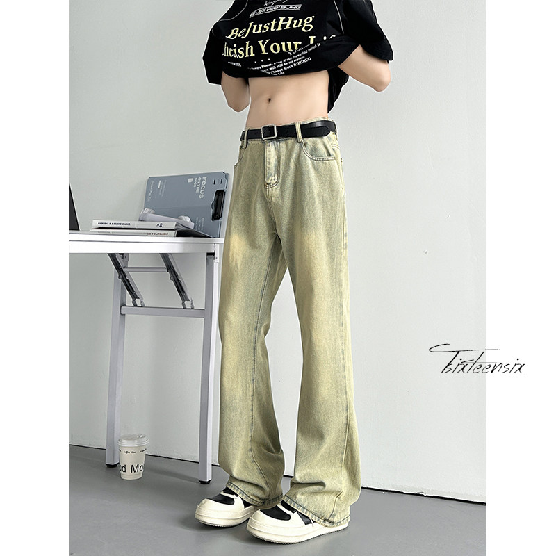 美式复古cleanfit牛仔裤男水洗高街vibe微喇裤A166-NA5201-特P32,男装牛仔裤,电商A166