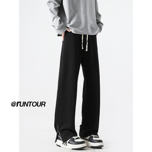 拉链开叉裤子男春季新款cleanfit宽松休闲卫裤A166-YK015-P45控65图片