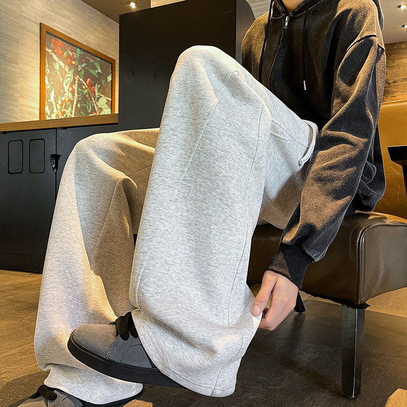 美式重磅解构弯刀卫裤男纯色阔腿运动裤子A166-KA5803-特P32控65图片