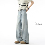 美式水洗牛仔裤男2026春季高街直筒休闲裤A166-NA5701-特P37控69，男装牛仔裤，电商A166