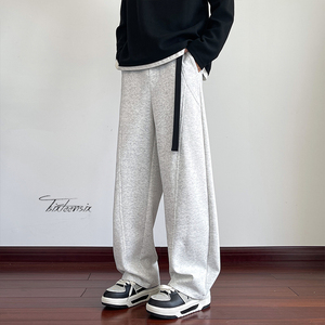 弯刀腰带休闲裤子男秋季cleanfit阔腿卫裤A166-KA5705-特P42控78