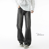 闪电纹微喇牛仔裤男水洗复古宽松直筒长裤A166-NA5813-特P40控75，男装牛仔裤，电商A166