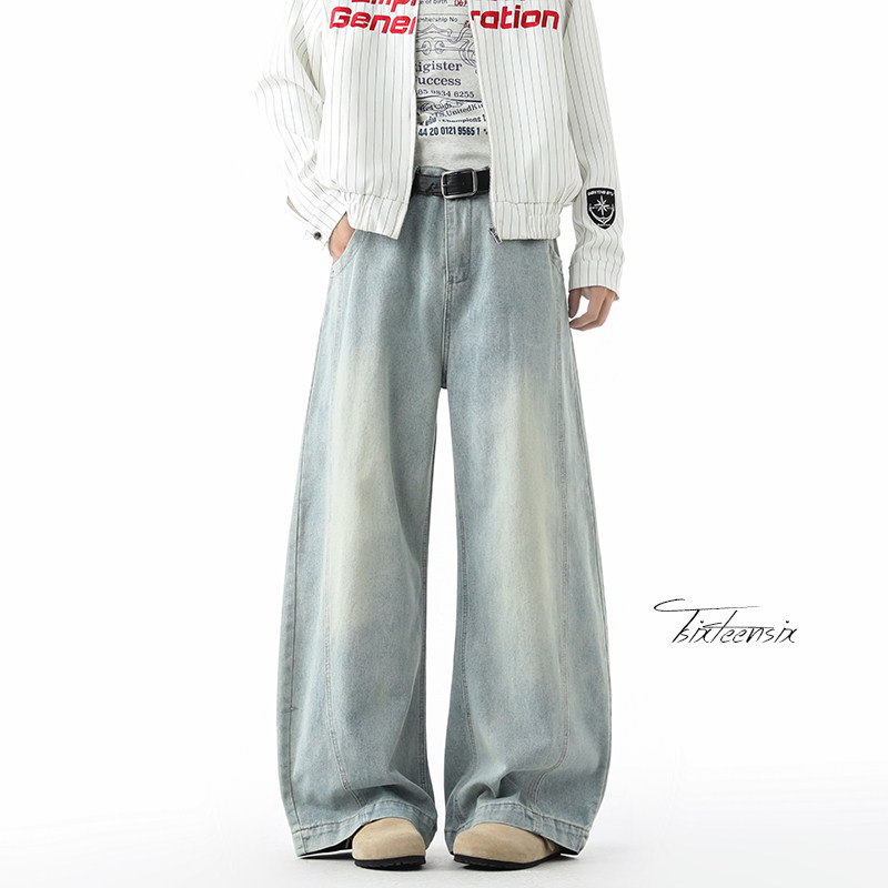 美式高街水洗弯刀牛仔裤男cleanfit休闲裤A166-NL5702-特P40控78,男装牛仔裤,电商A166