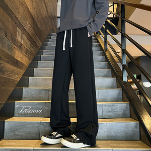 裤脚拉链开叉微喇裤男秋季运动直筒休闲裤A166-KA5805-特P40控78