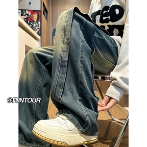 cleanfit水洗彎刀牛仔褲男拼接設(shè)計(jì)褲子A166-K018-特P45控75圖片