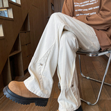 拼接美式工装牛仔裤男美式hiphop高街微喇裤A166-K035-P45控75，男装牛仔裤，电商A166