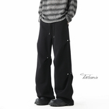 复古褶皱铆钉休闲裤子男宽松直筒伞兵卫裤A166-KA5704-特P47控88，男装休闲裤，电商A166